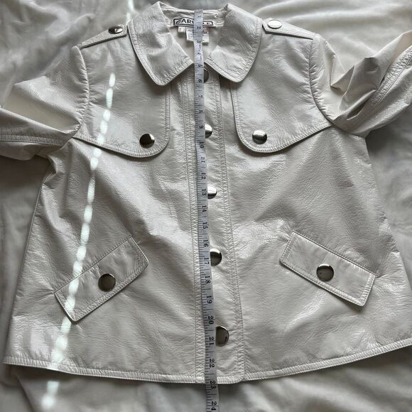 Vintage Y2K Carlisle white faux patent leather retro jacket size 2 - Picture 7 of 8